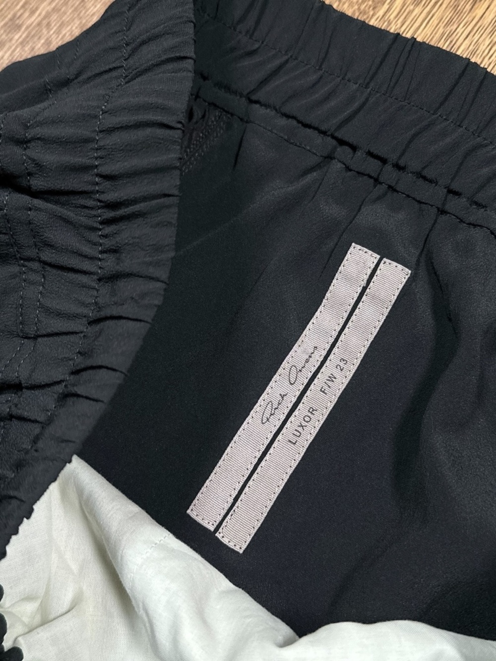 Rick Owens FW23 Luxor Drawstring Drop Crotch Cropped Pants Silk Blend Womens 10 - Picture 4 of 14